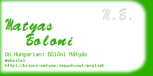 matyas boloni business card